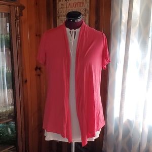 Maurices Coral Cardigan with Embroidered Back